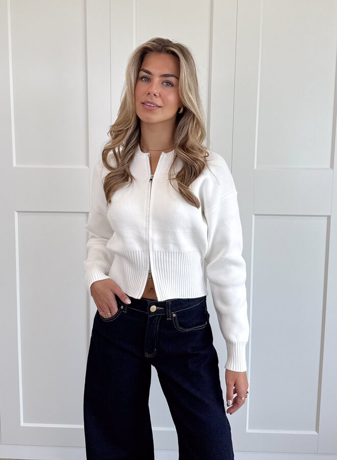 Zipper vest Zoë wit