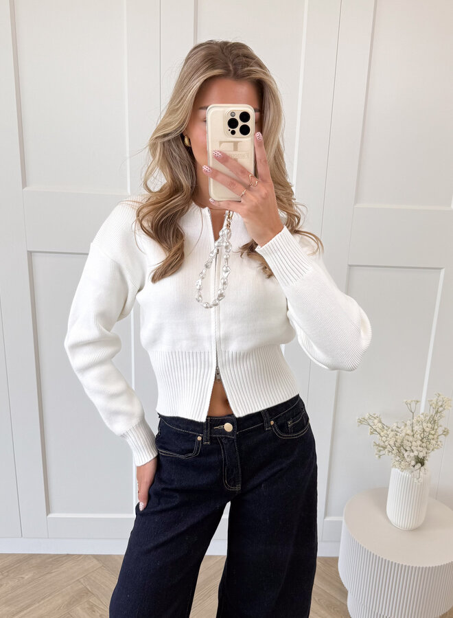 Zipper vest Zoë wit