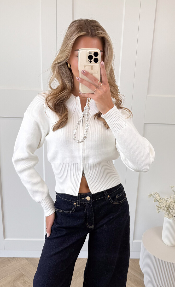 Zipper vest Zoë wit