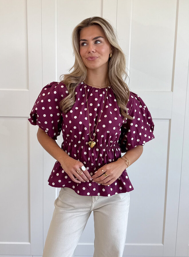 Top polkadots fuchsia