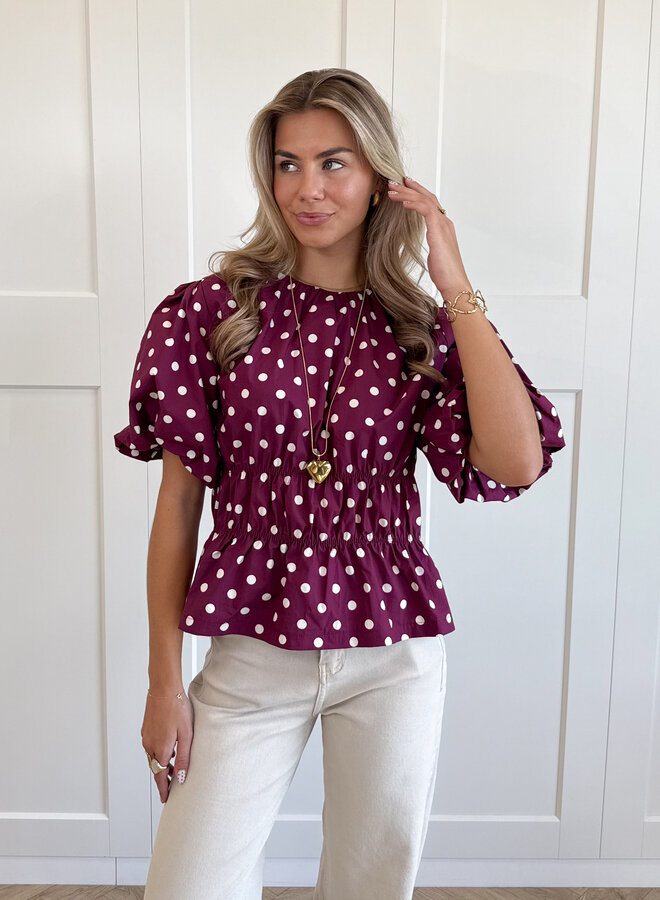 Top polkadots fuchsia