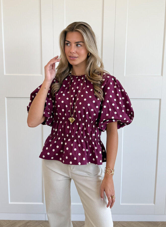 Top polkadots fuchsia