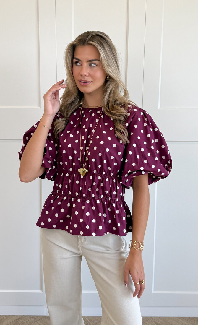 Top polkadots fuchsia