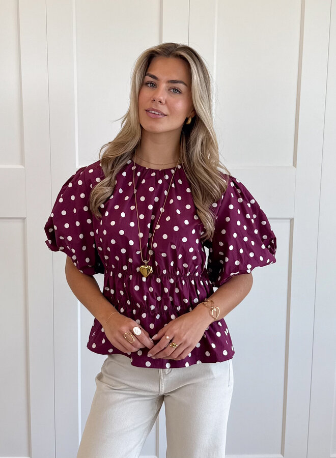 Top polkadots fuchsia