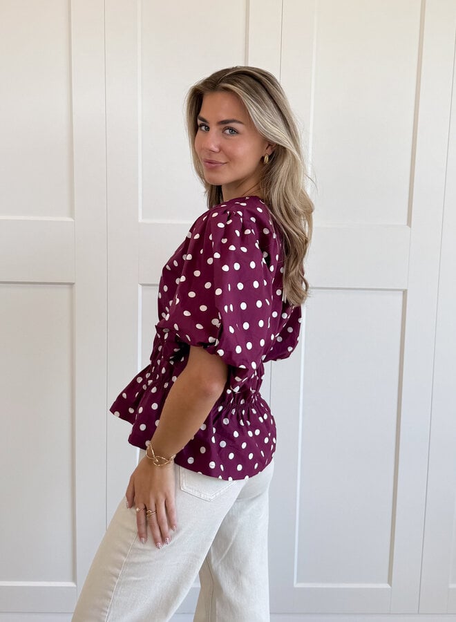 Top polkadots fuchsia