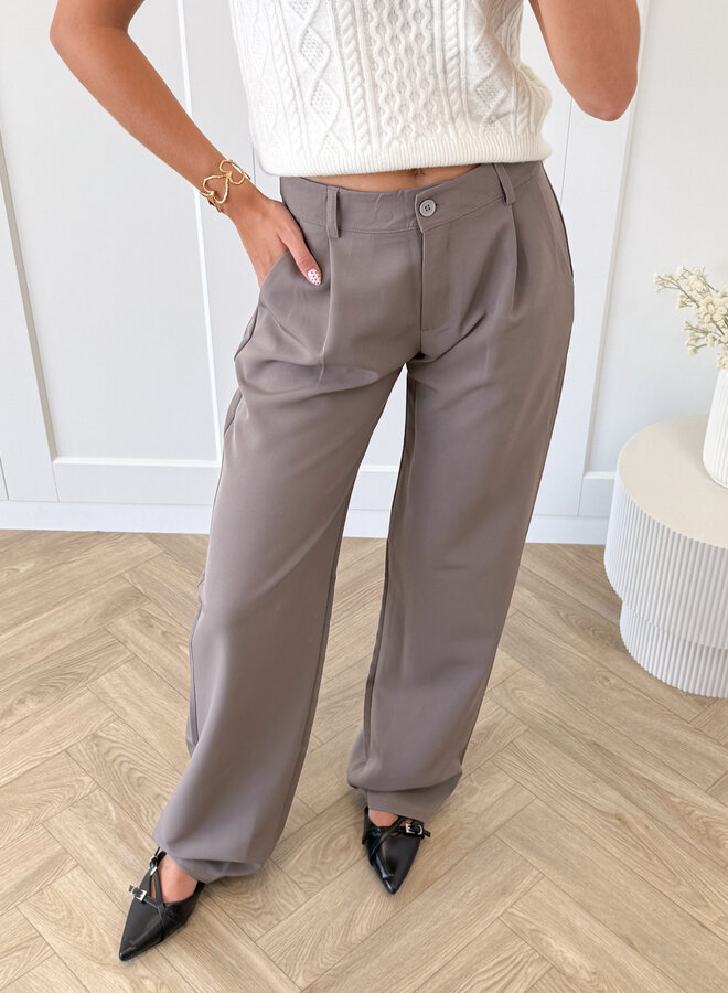 Pantalon low waist Steff taupe