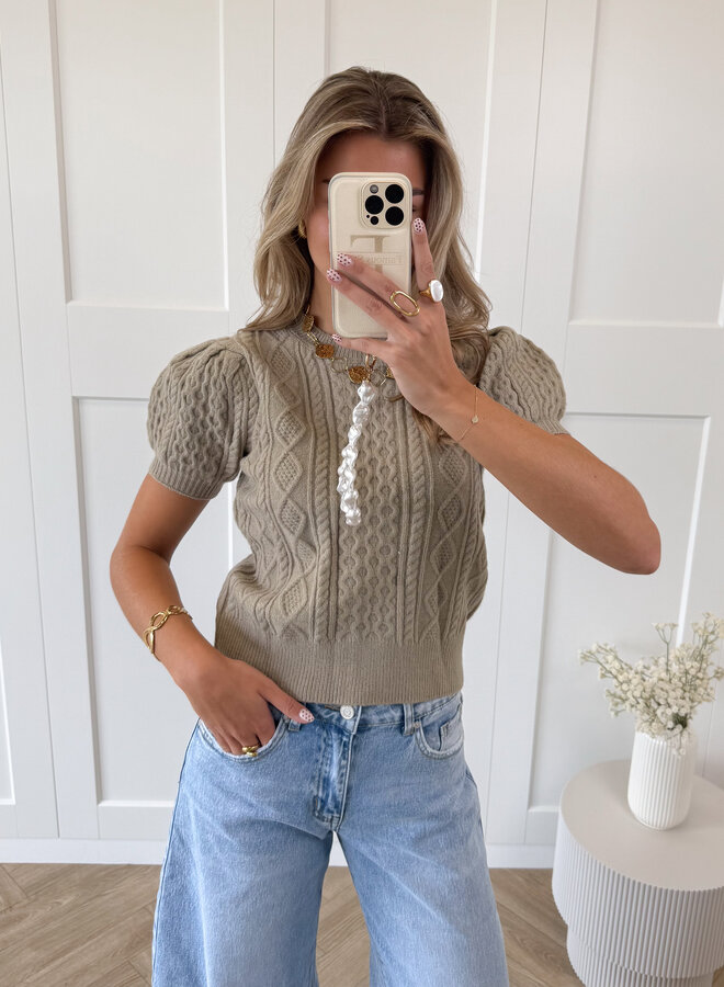 Knitted top Selena taupe