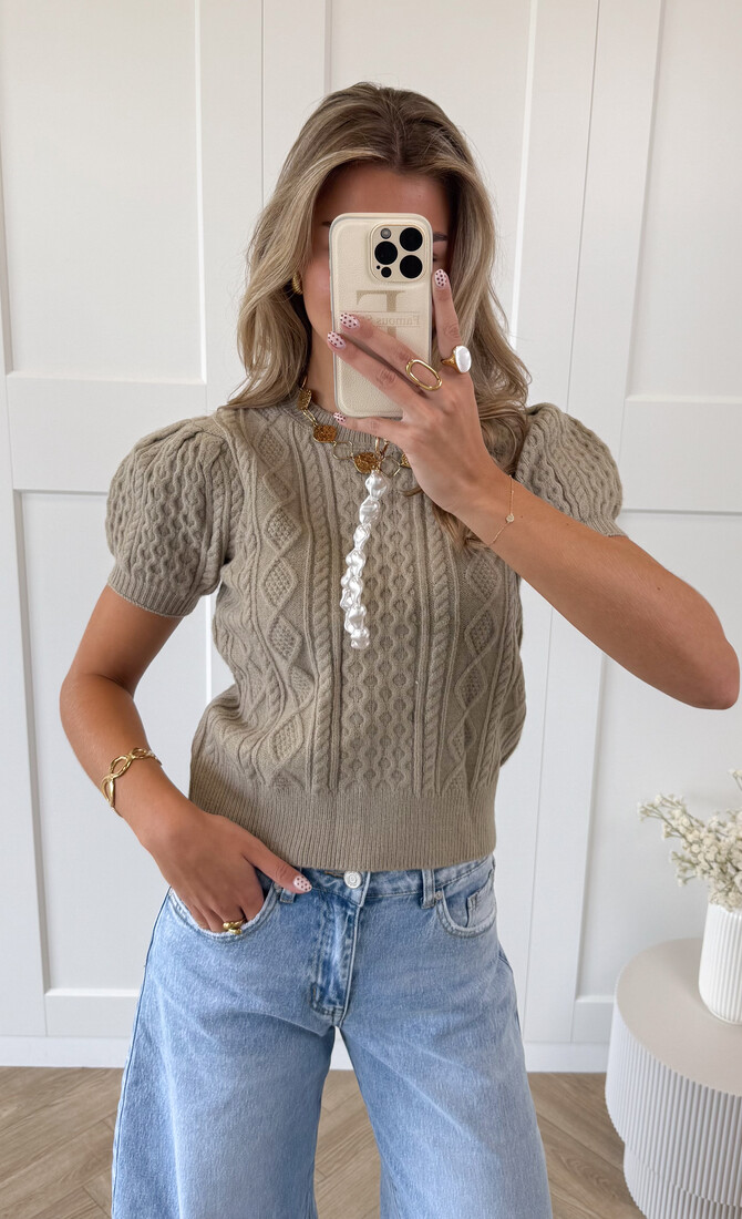 Knitted top Selena taupe