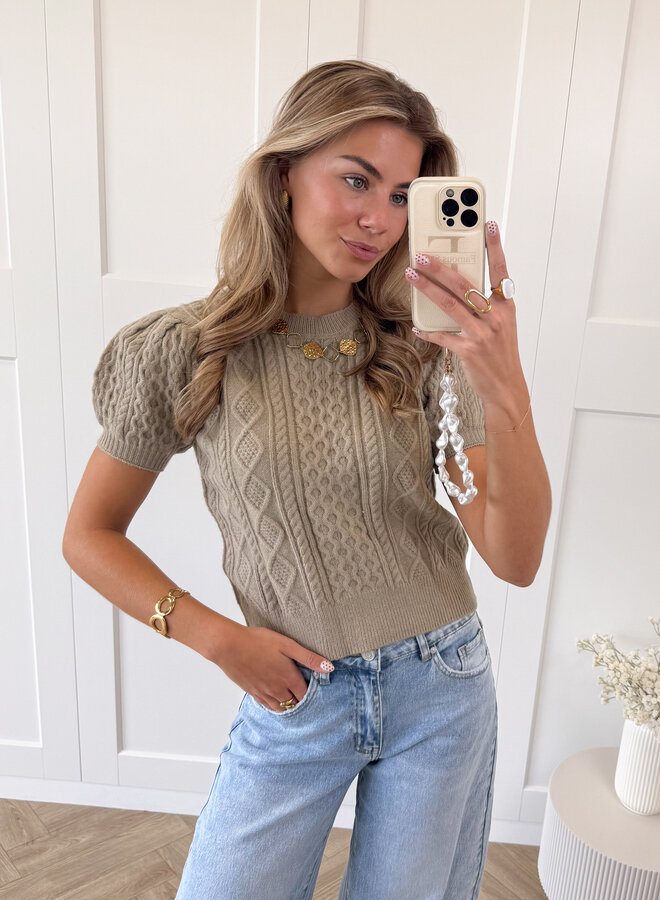 Knitted top Selena taupe