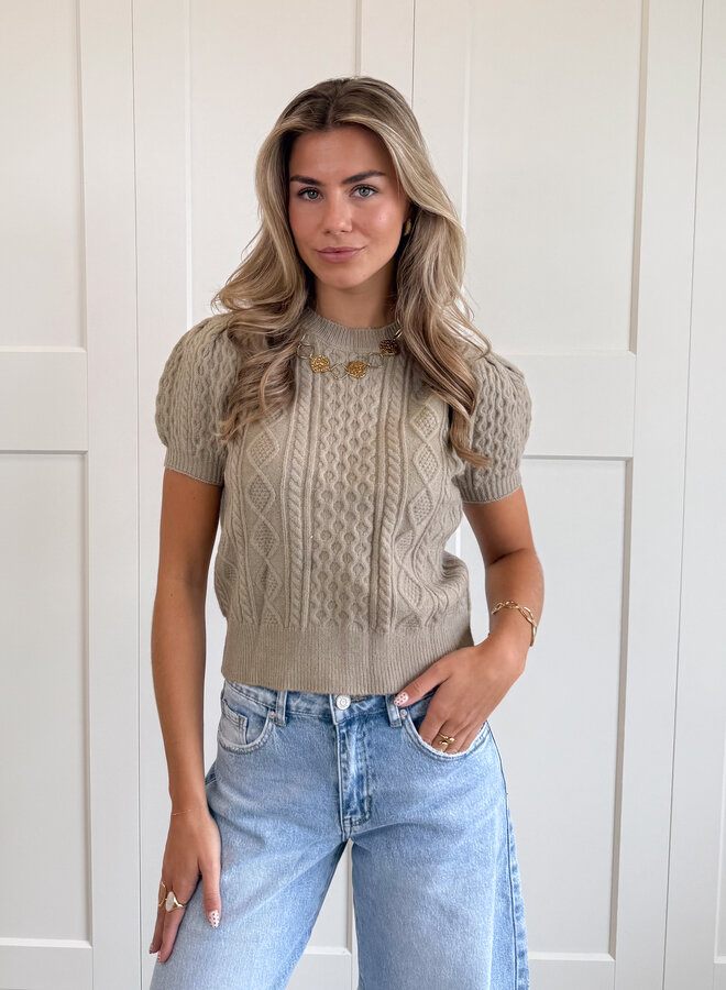 Knitted top Selena taupe