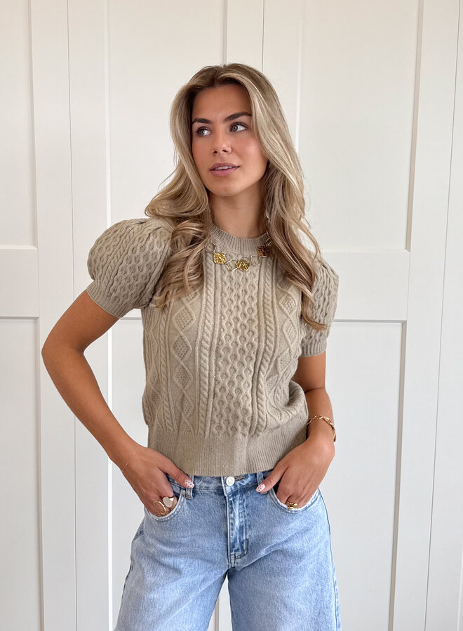 Knitted top Selena taupe