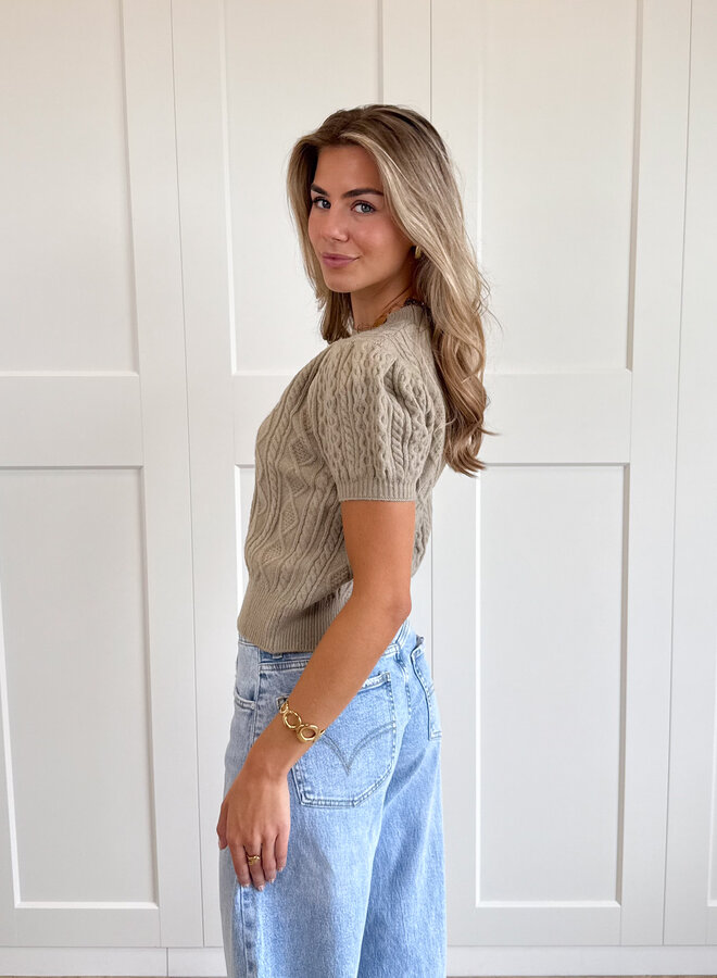 Knitted top Selena taupe