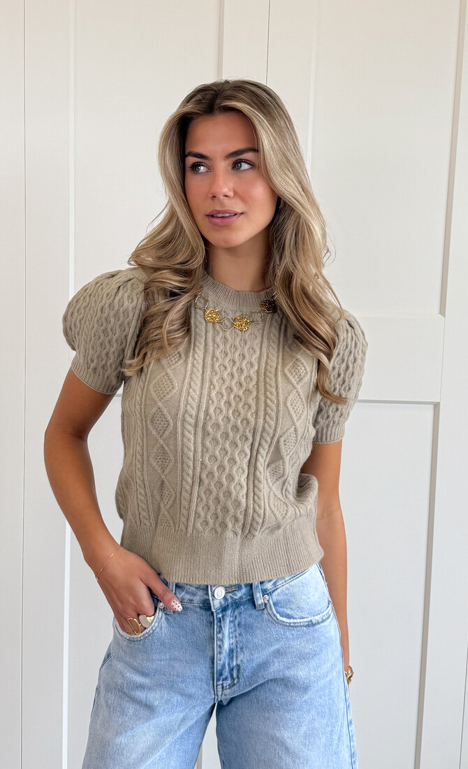 Knitted top Selena taupe