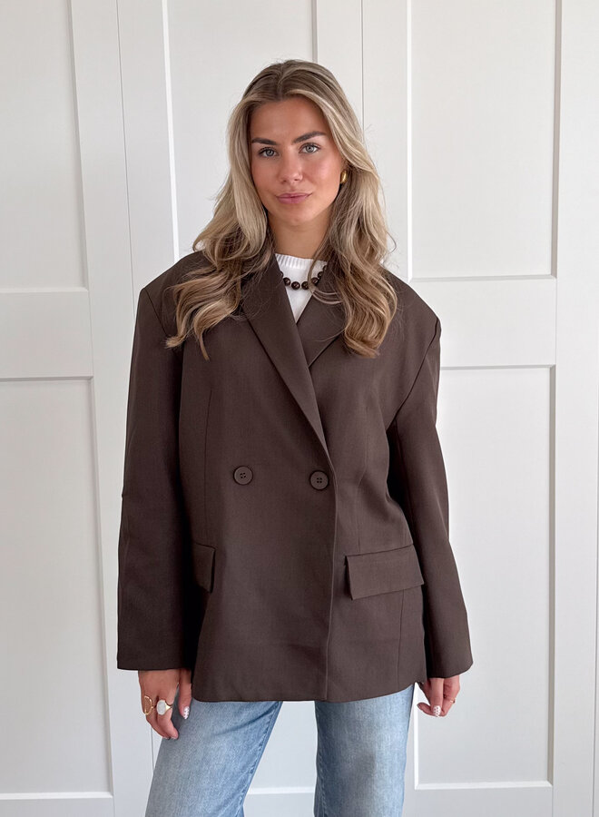 Oversized blazer Aveline bruin