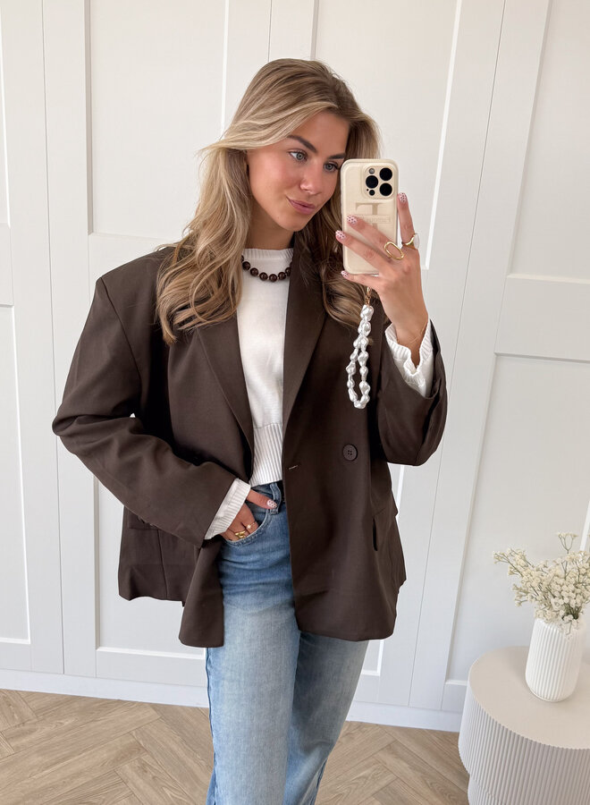 Oversized blazer Aveline bruin