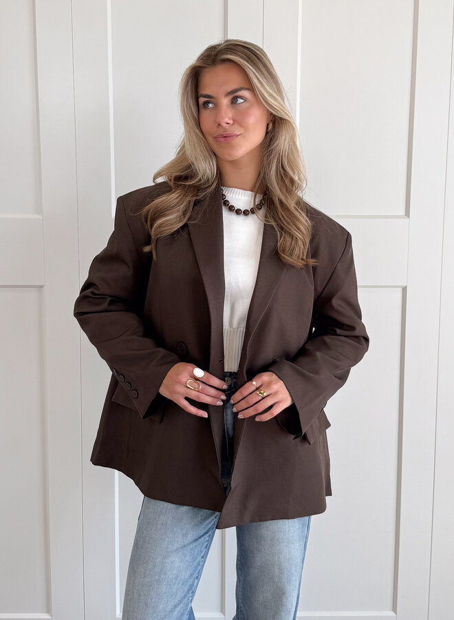 Oversized blazer Aveline bruin