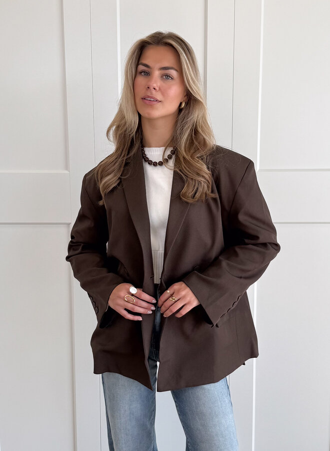 Oversized blazer Aveline bruin