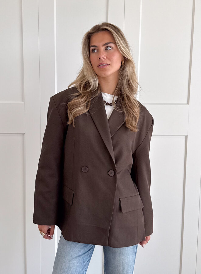 Oversized blazer Aveline bruin