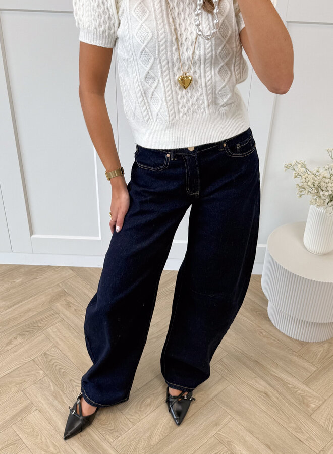 Jeans balloon Elina donkerblauw