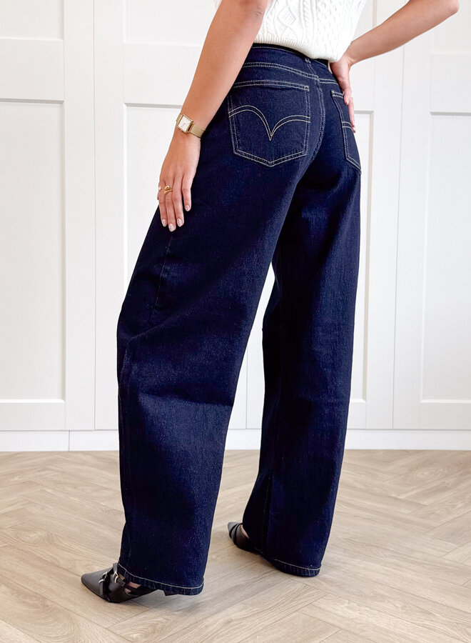 Jeans balloon Elina donkerblauw