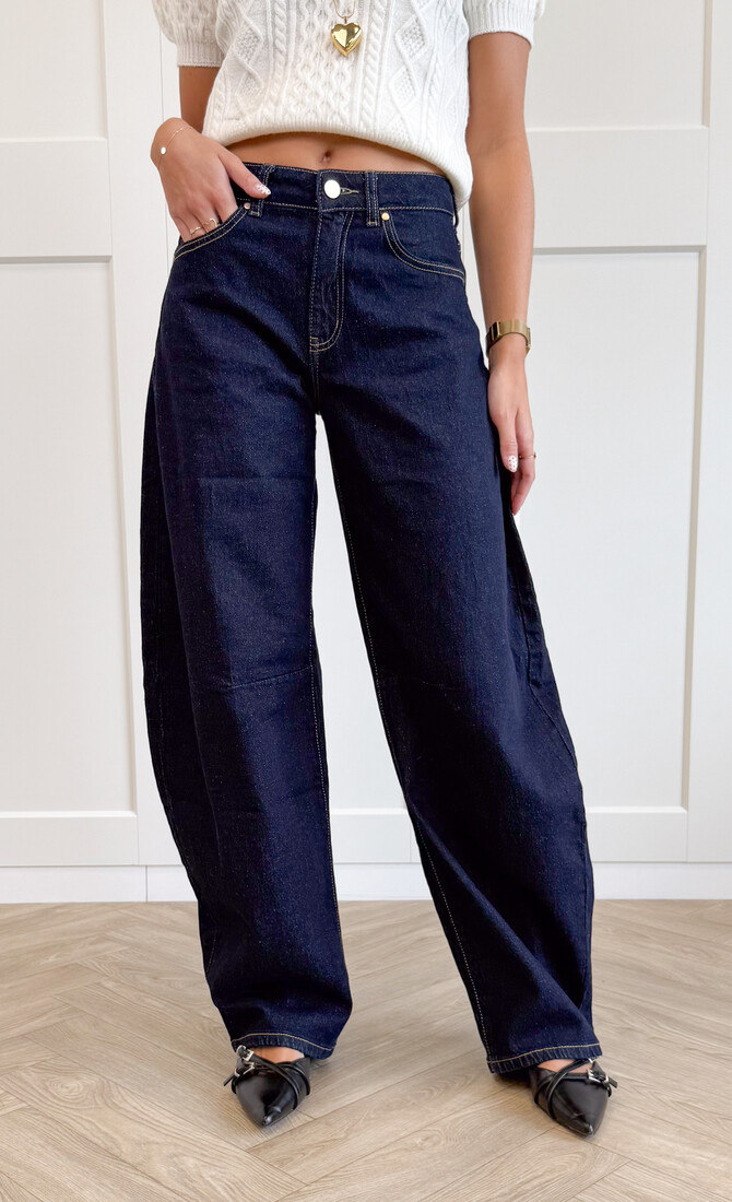 Jeans balloon Elina donkerblauw