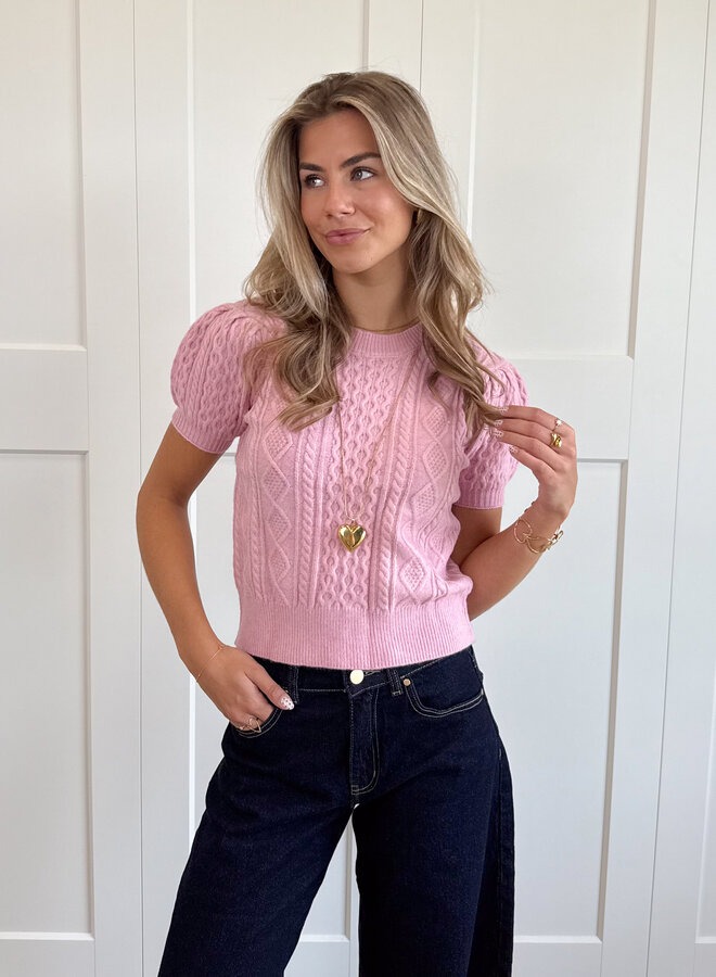 Knitted top Selena roze