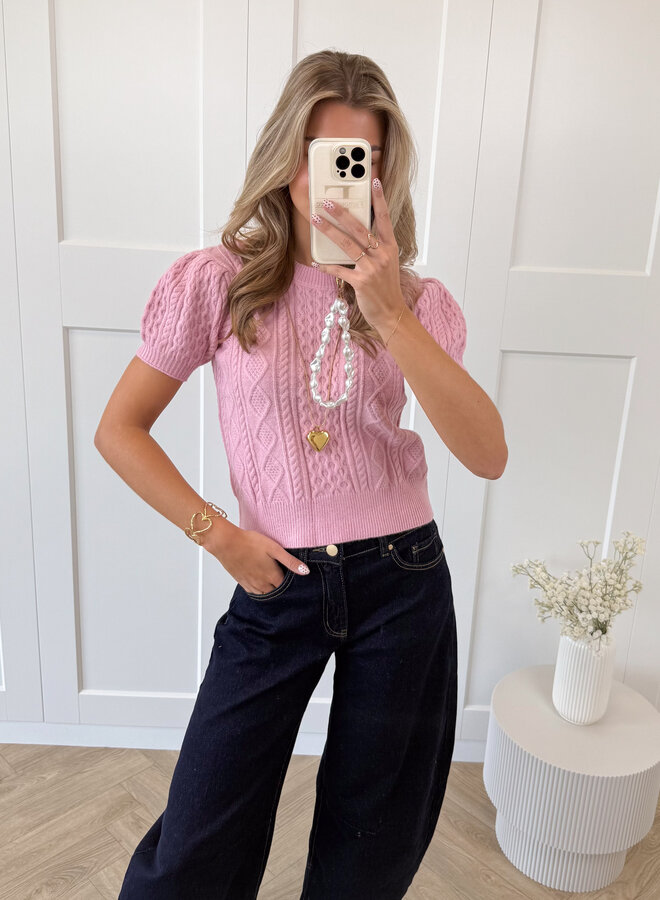 Knitted top Selena roze