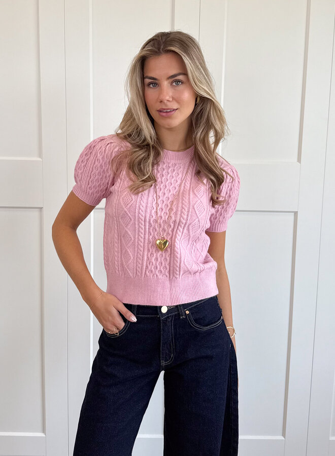 Knitted top Selena roze