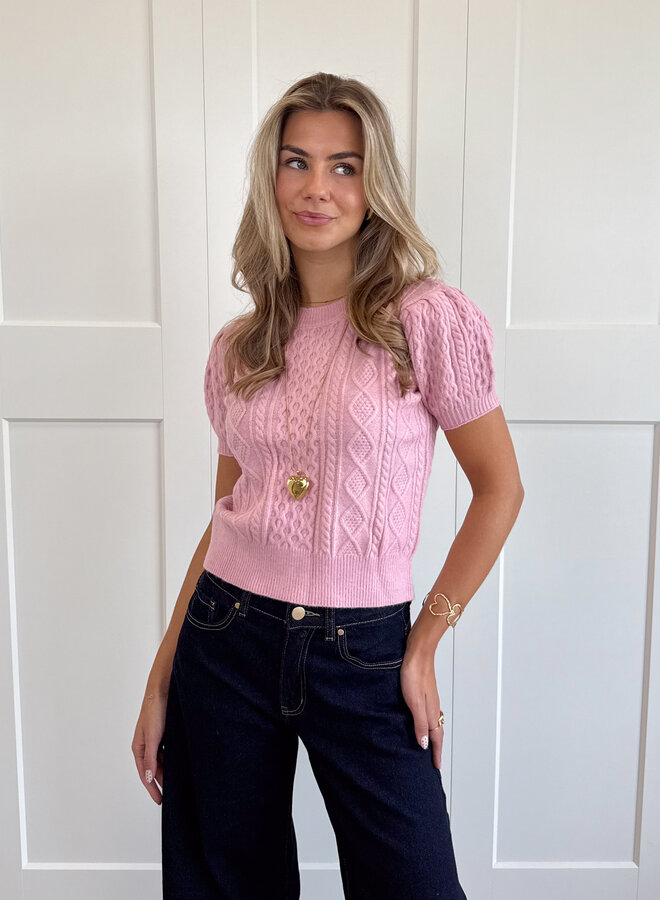 Knitted top Selena roze