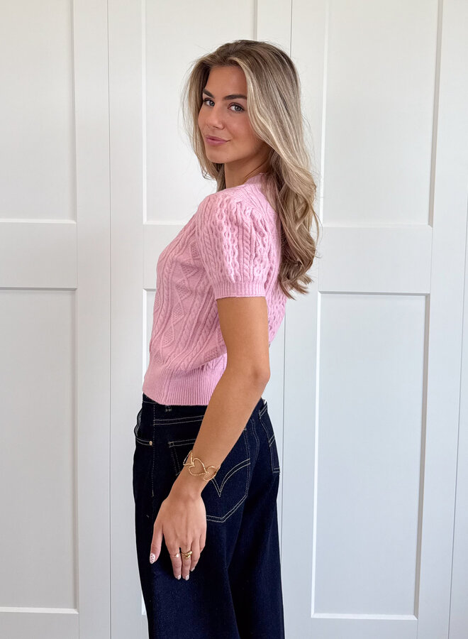 Knitted top Selena roze