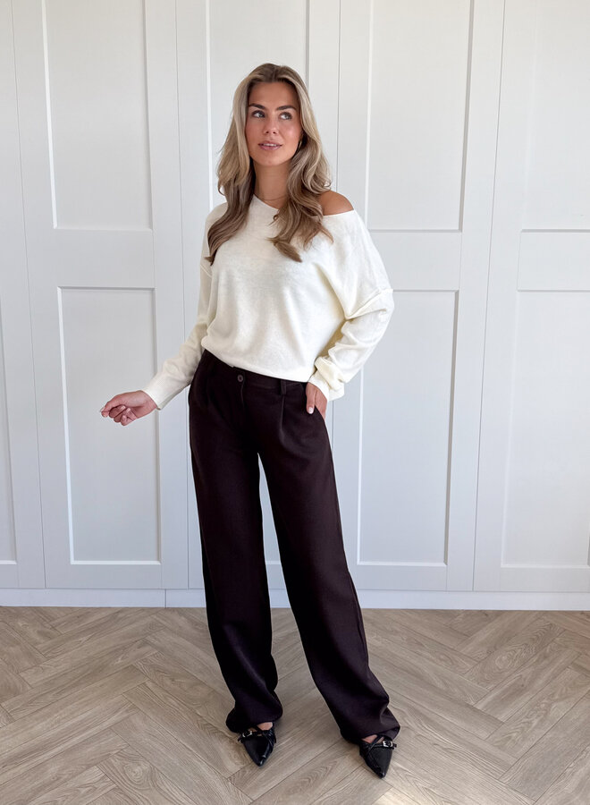 Pantalon low waist Steff bruin