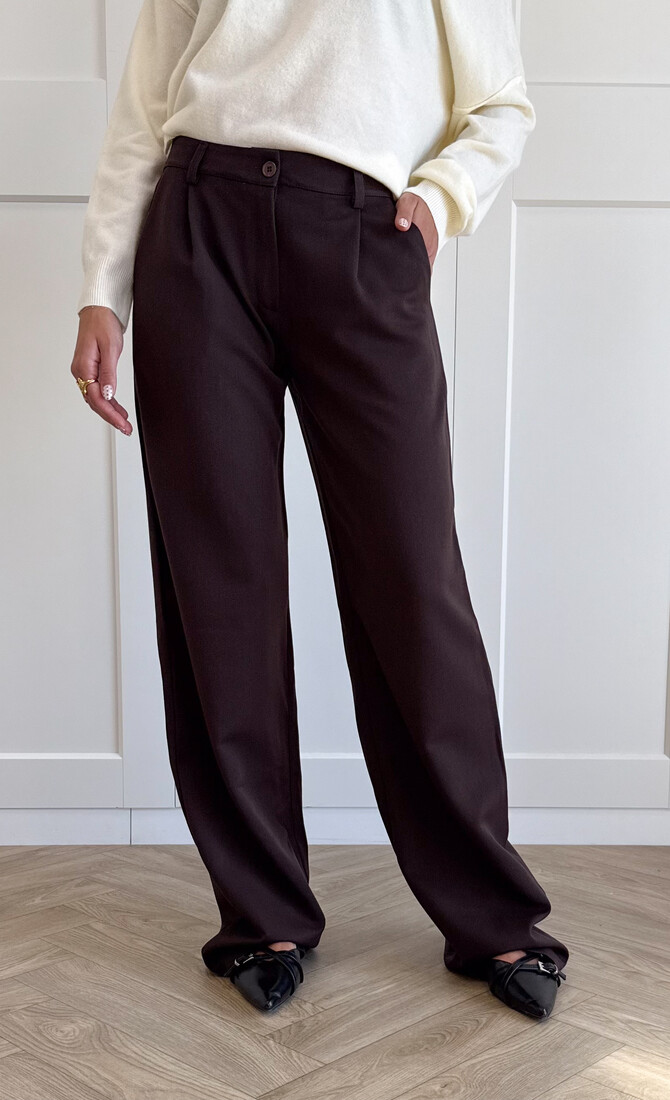 Pantalon low waist Steff bruin