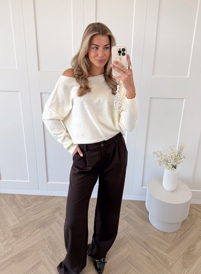 Pantalon low waist Steff bruin