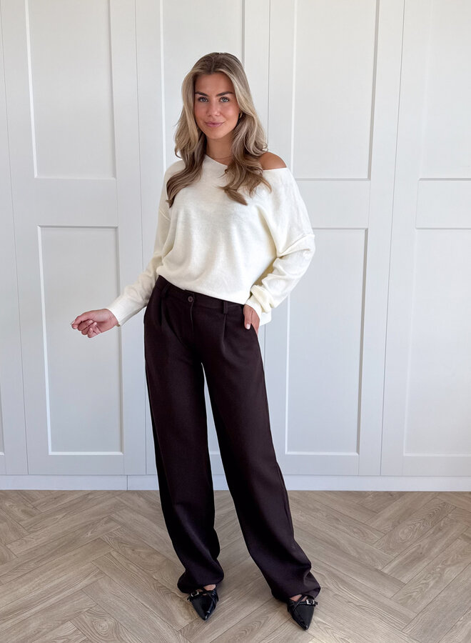 Pantalon low waist Steff bruin