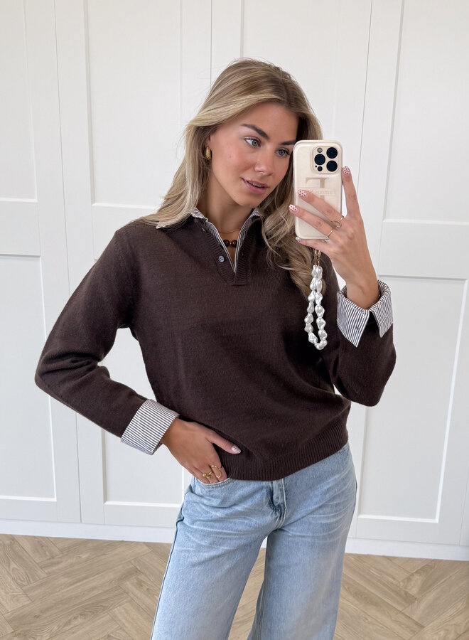 Sweater blouse Fiona bruin