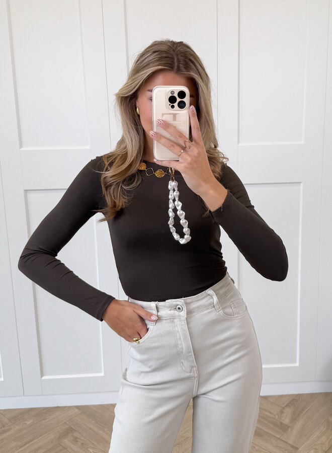 Basic Top Elise bruin