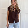 Zipper gilet Yuna bruin