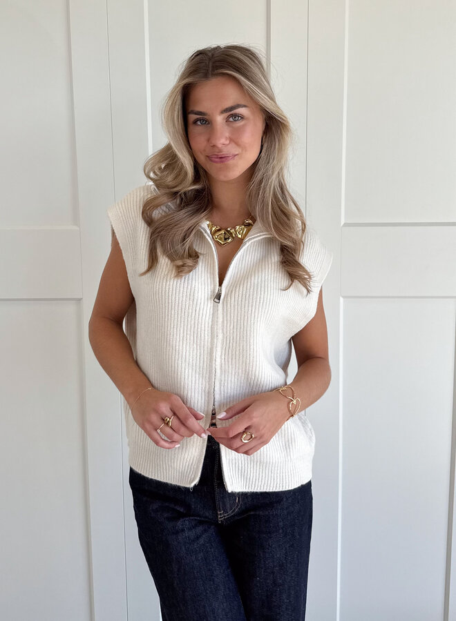 Zipper gilet Yuna Ecru