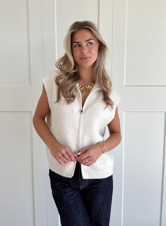 Zipper gilet Yuna Ecru