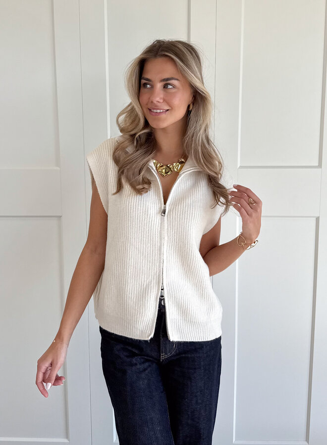 Zipper gilet Yuna Ecru