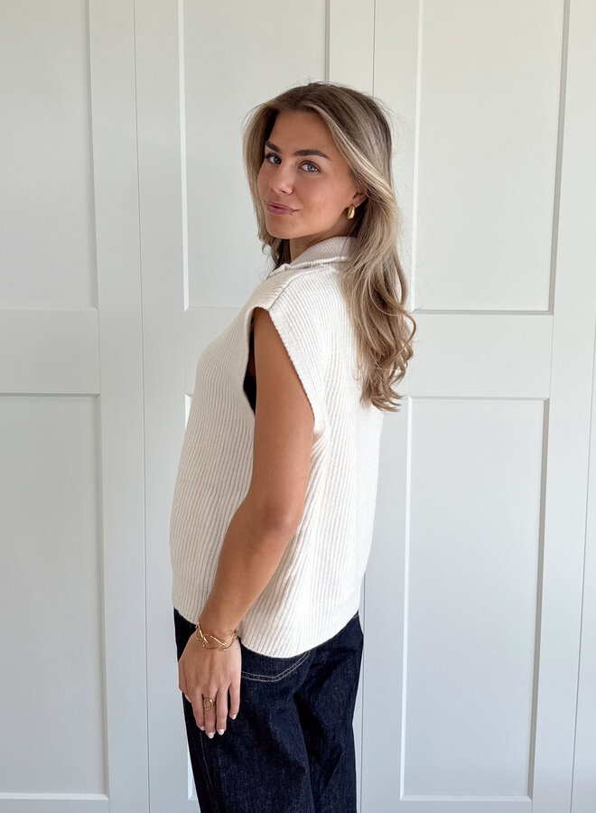 Zipper gilet Yuna Ecru