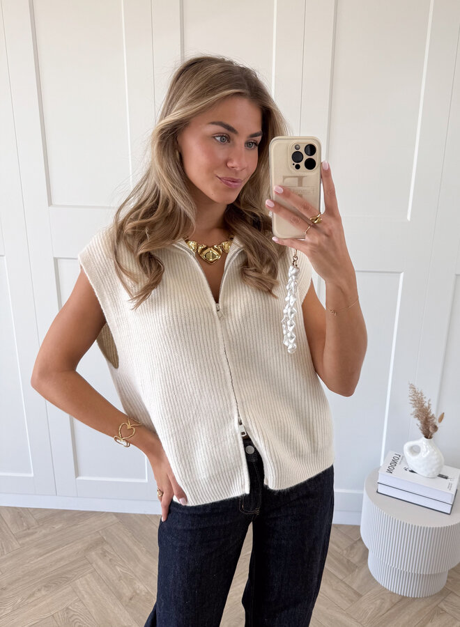 Zipper gilet Yuna Ecru