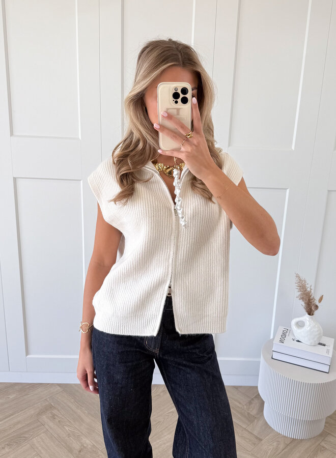 Zipper gilet Yuna Ecru