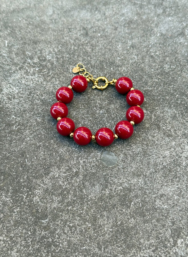 Bordeaux kralen armband