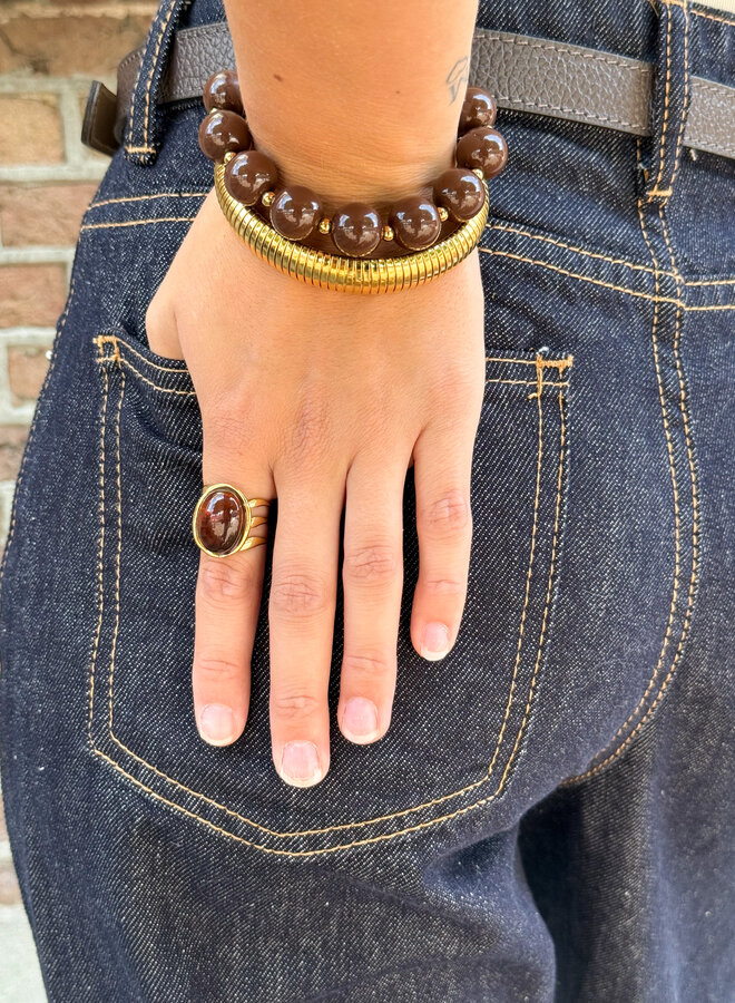 Bruine kralen armband