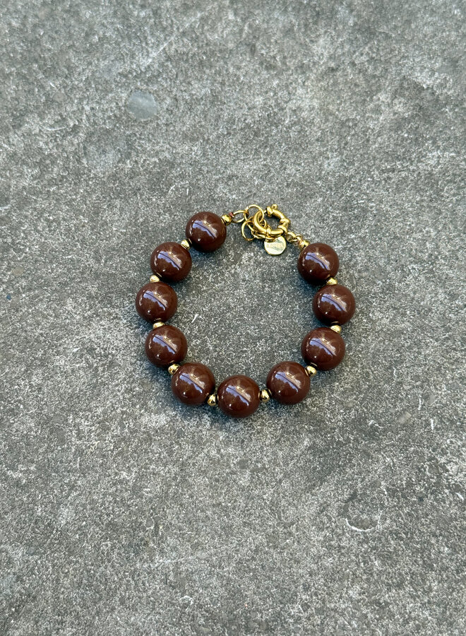 Bruine kralen armband