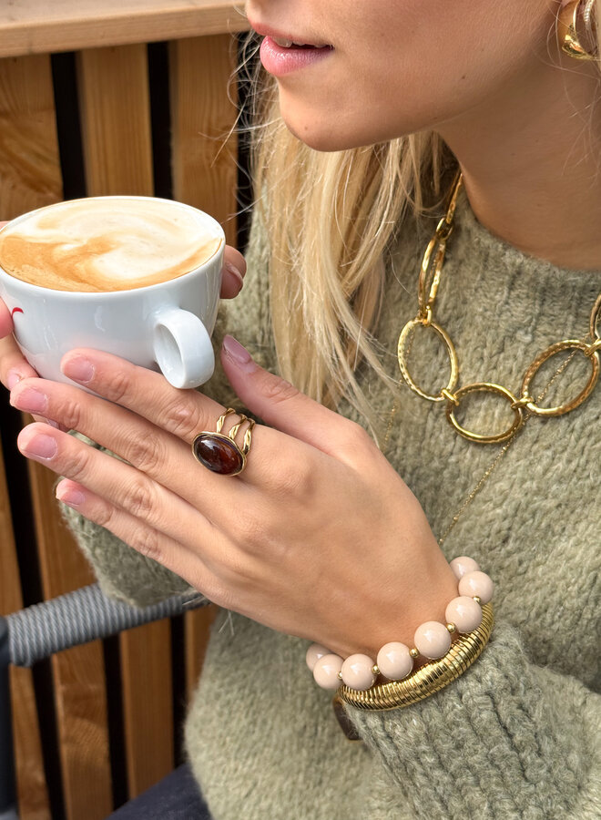 Beige kralen armband