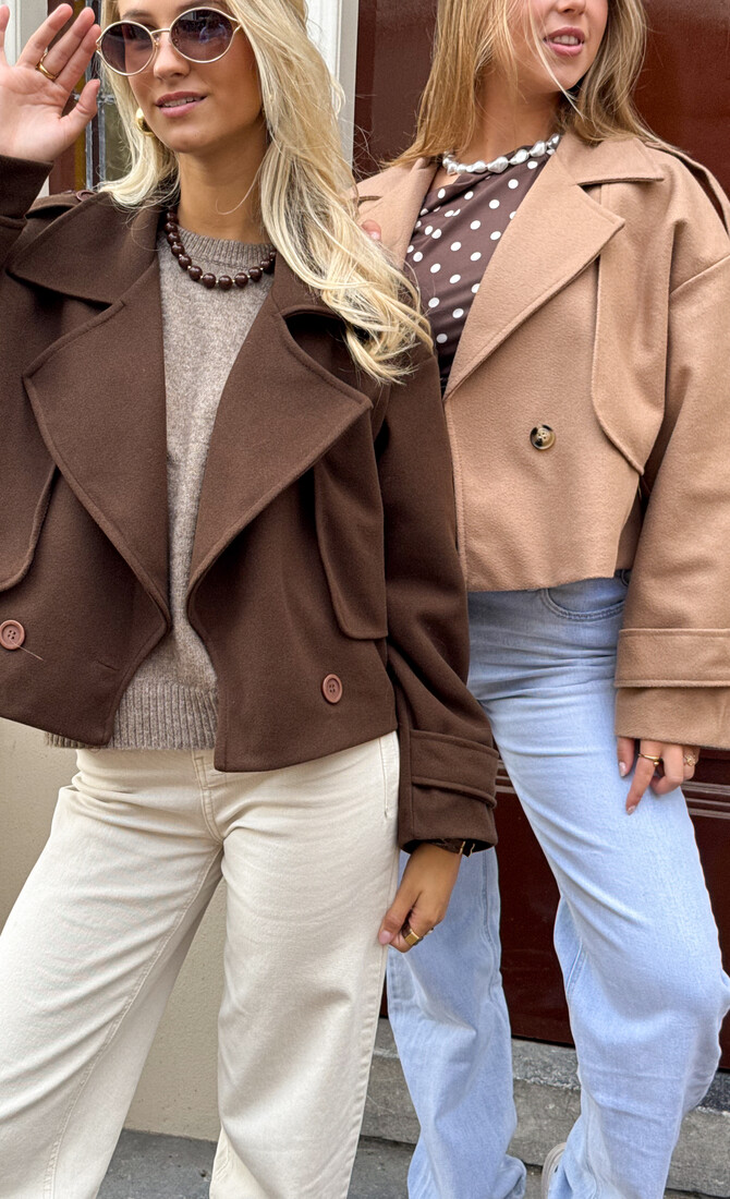 Trenchcoat jas Elena donker bruin