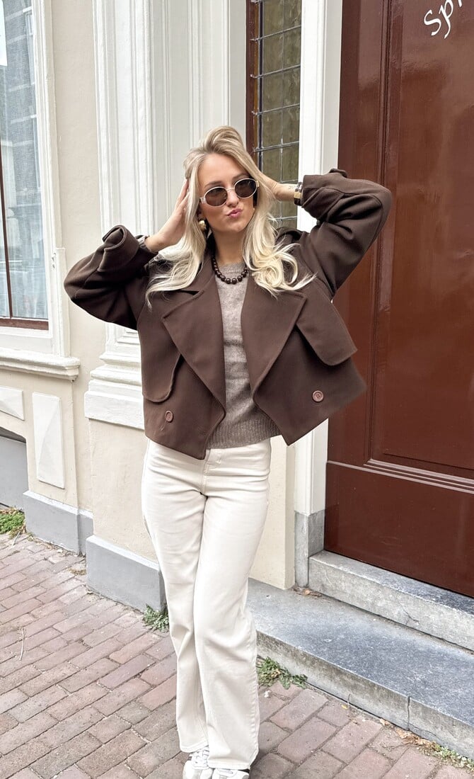 Trenchcoat jas Elena donker bruin