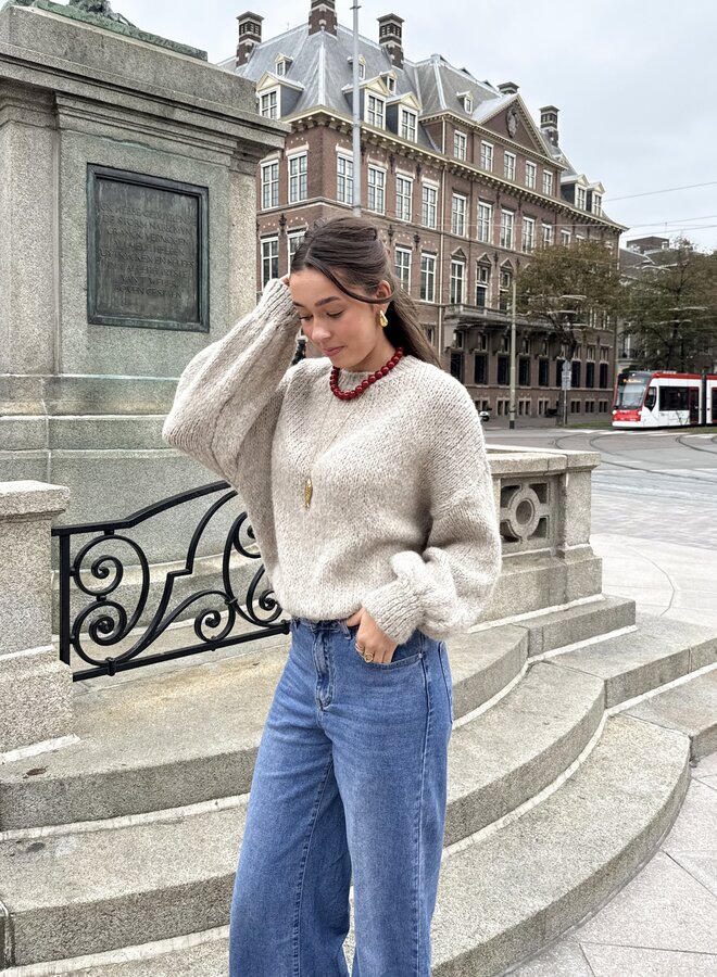 Trui Ella taupe